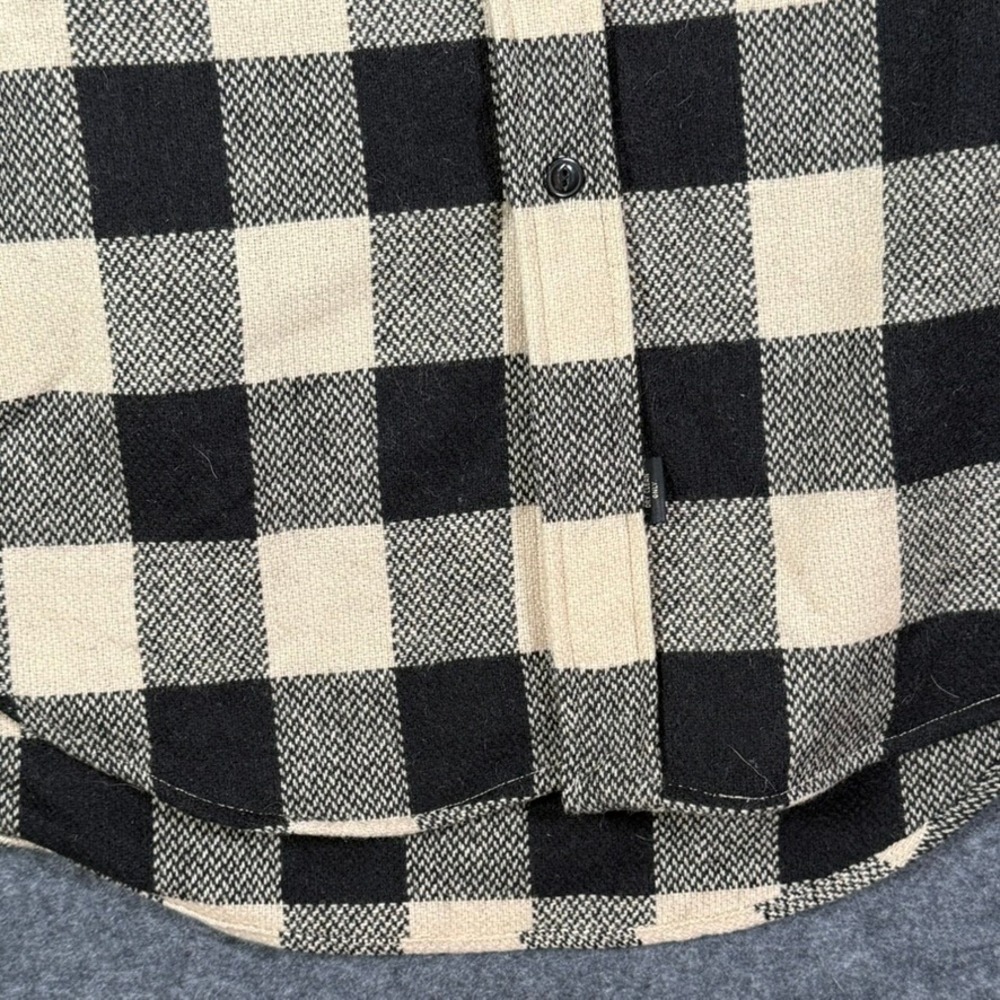 VTG RRL Ralph Lauren Mens XL Wool Buffalo Plaid Work Shirt Black Cream USA NWT - Picture 5 of 12